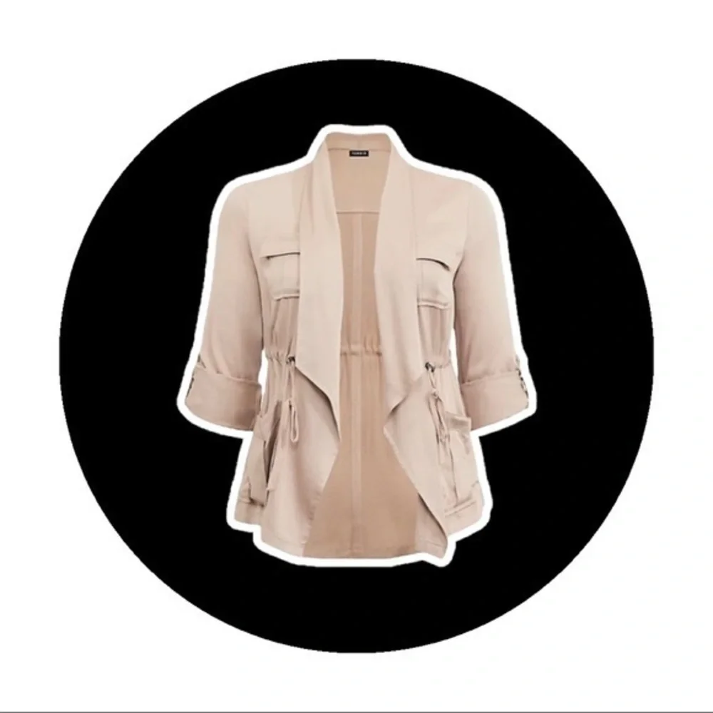 TORRID TAN TWILL DRAPE ANORAK - Picture 2 of 9